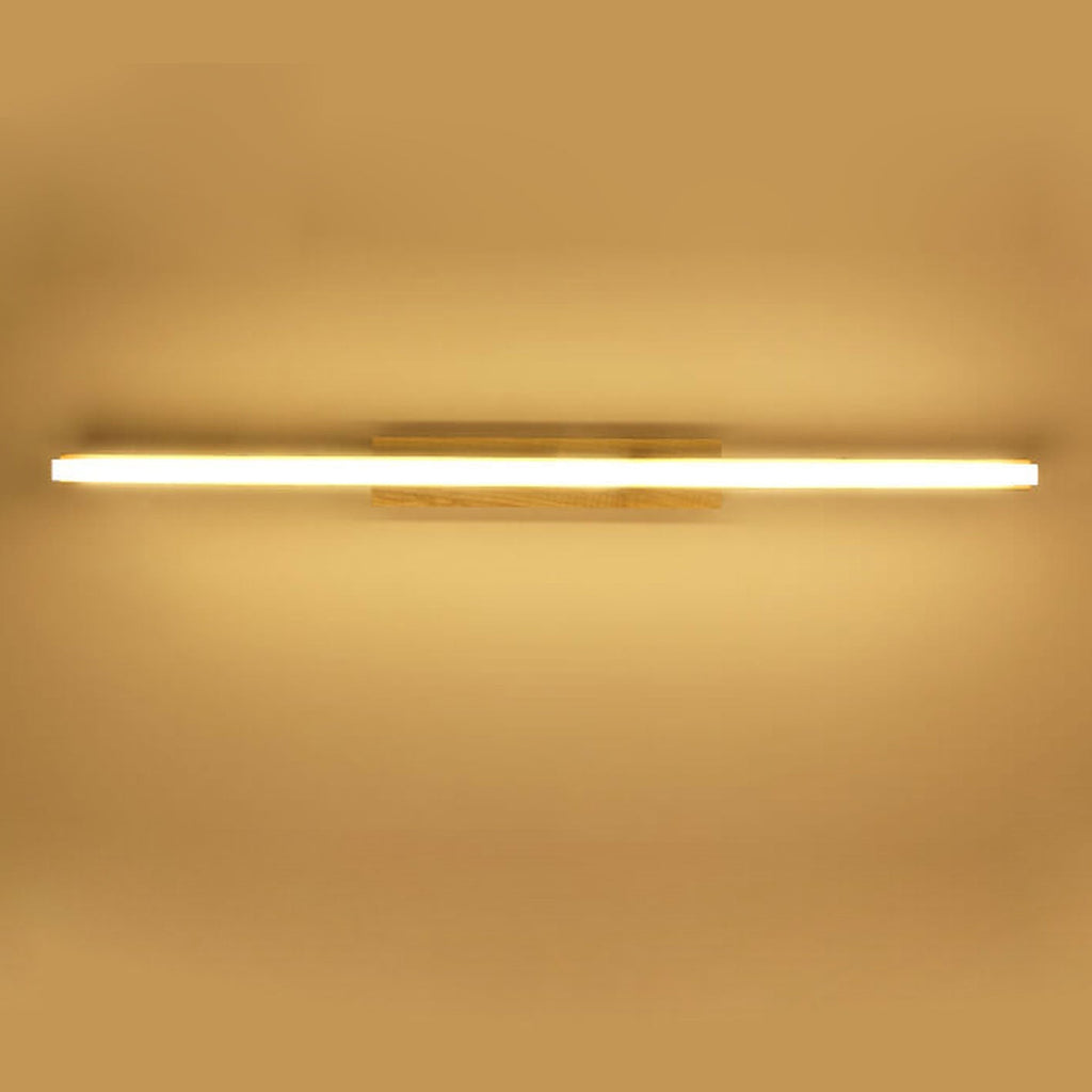 Nordic Minimalist Log Strip Vanity Light LED Wall Sconce