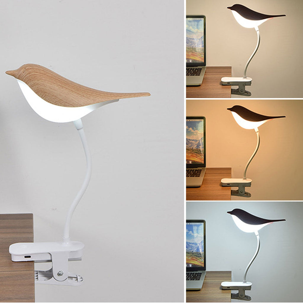 Nordic Creative Bird Clip USB Charging LED Night Table Lamp