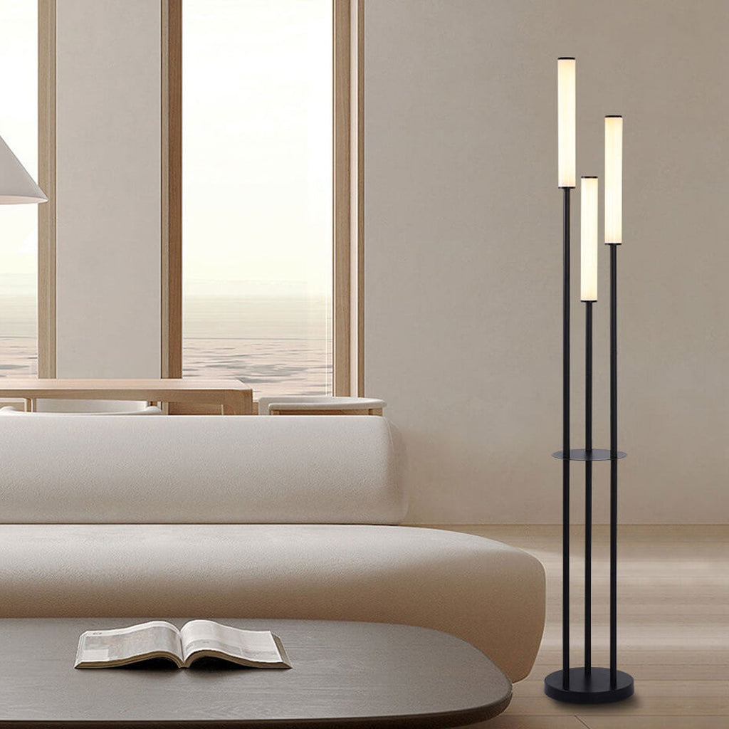 Contemporary Black 3-Light Floor Lamp