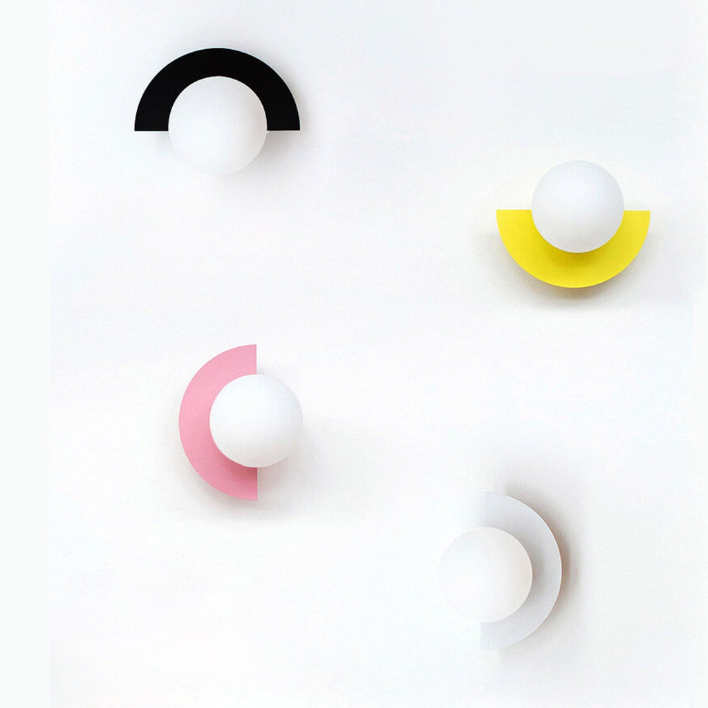 Modern Minimalist Colorful Spherical Glass Wall Sconce