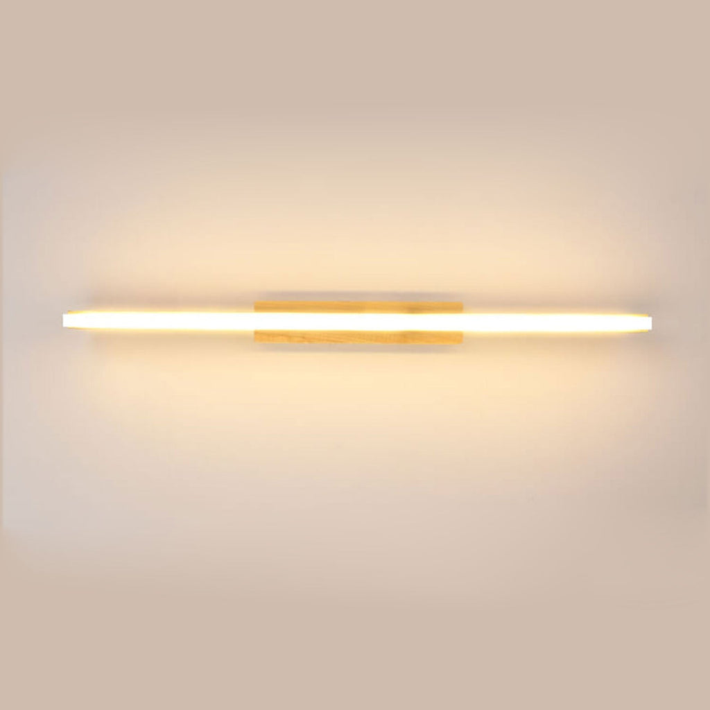 Nordic Minimalist Log Strip Vanity Light LED Wall Sconce