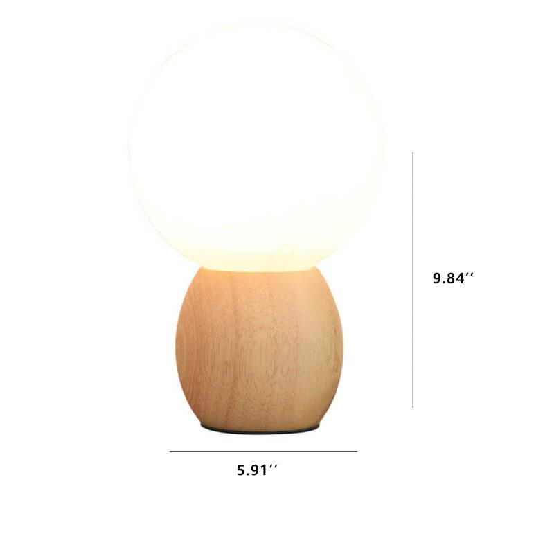 Nordic Solid Wood Table Lamp with Milk-White Table Lamp