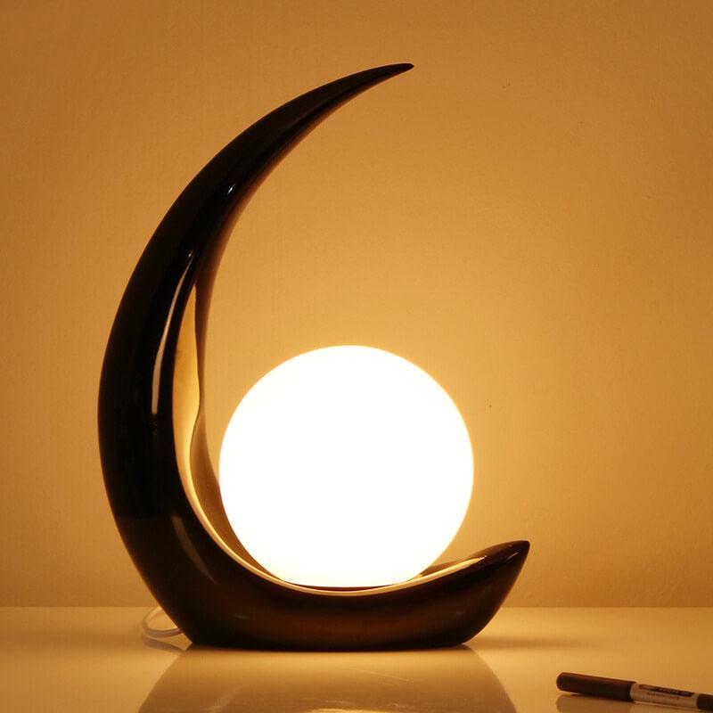 Creative Crescent Night Resin 1-Light Table Lamps Table Lamp