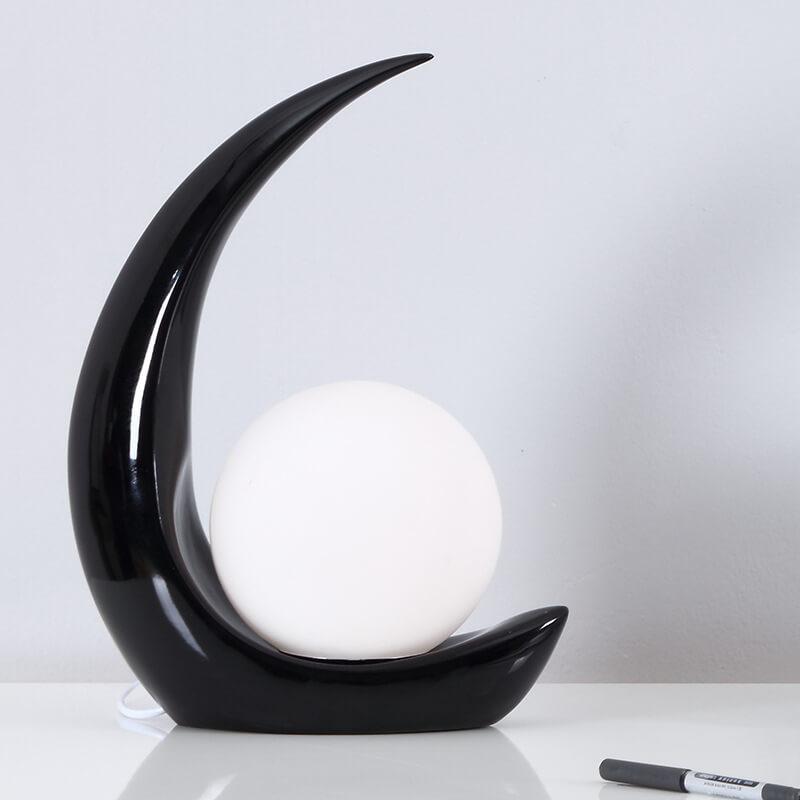 Creative Crescent Night Resin 1-Light Table Lamps Table Lamp