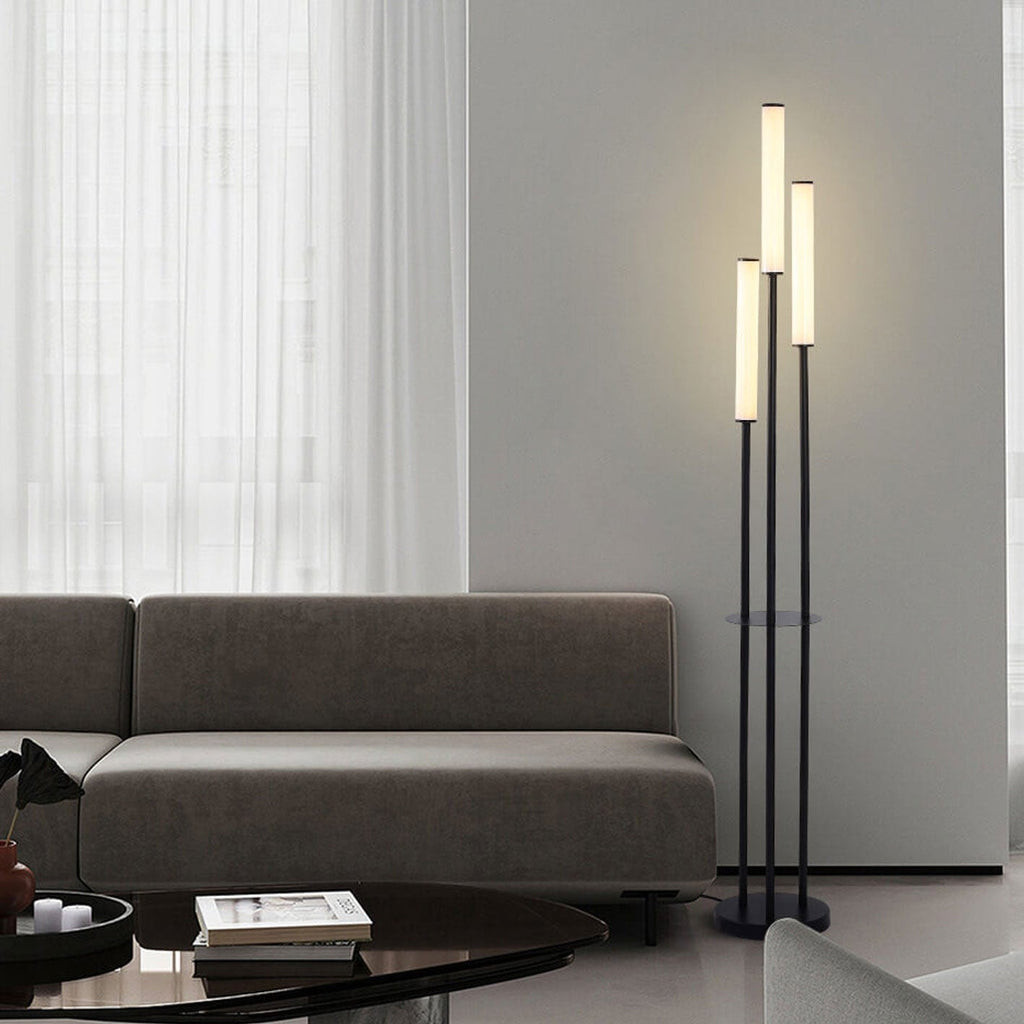 Contemporary Black 3-Light Floor Lamp