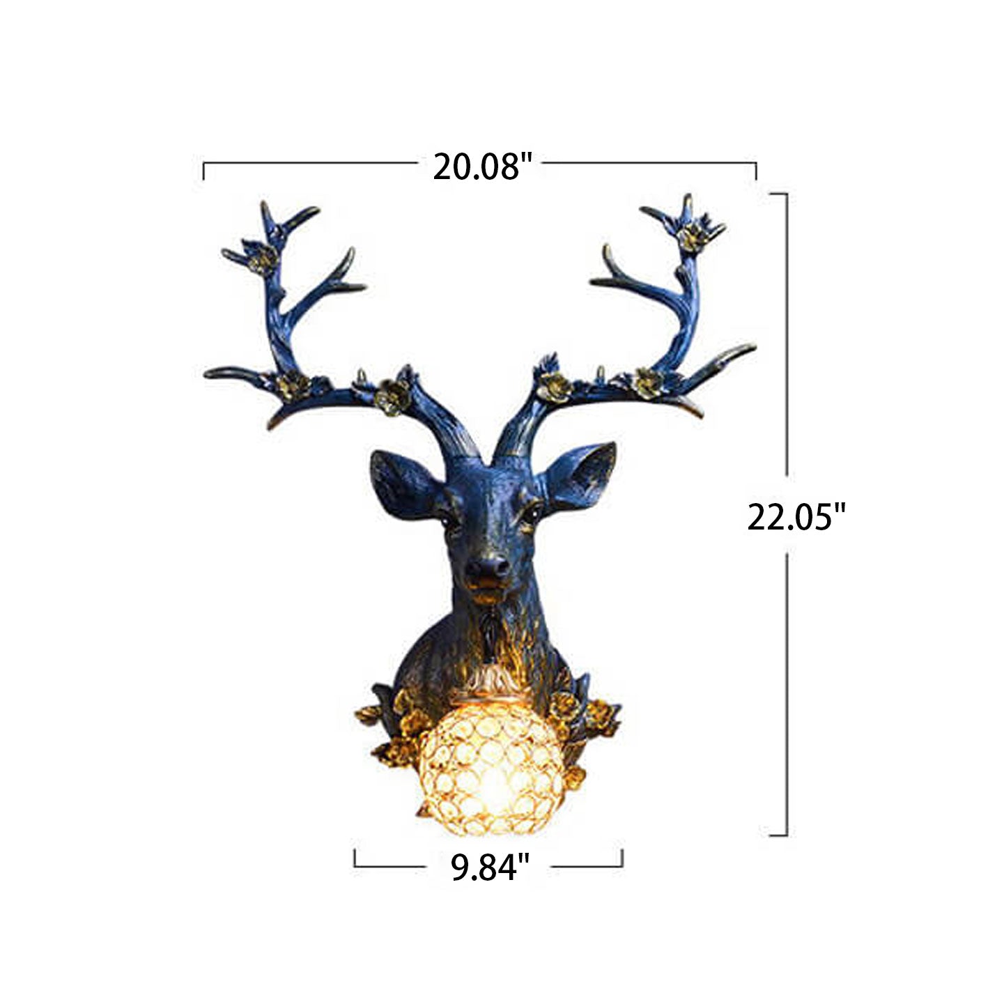 Retro Creative Fortune Deer Head Resin 1-Light Wall Sconce