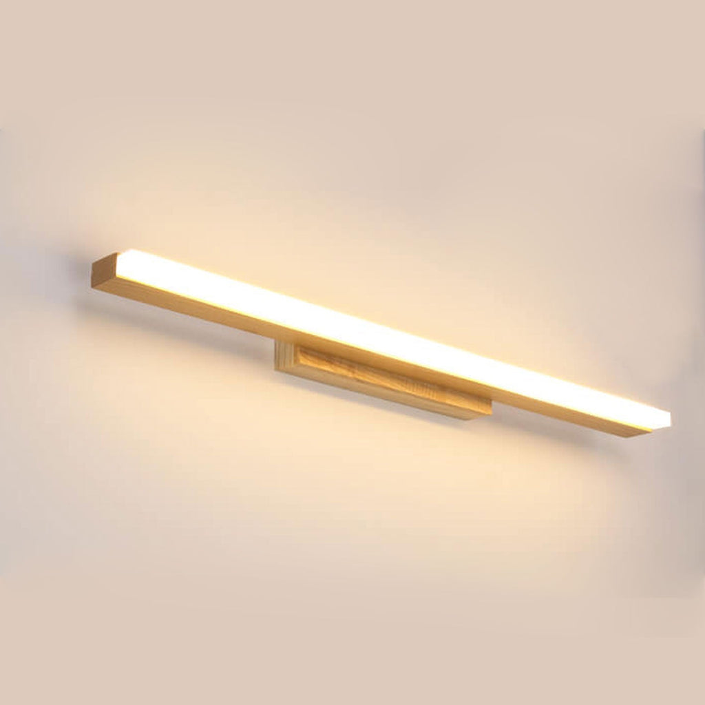 Nordic Minimalist Log Strip Vanity Light LED Wall Sconce