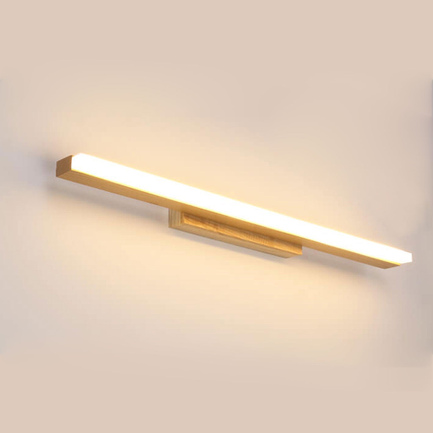 Nordic Minimalist Log Strip Vanity Light LED Wall Sconce