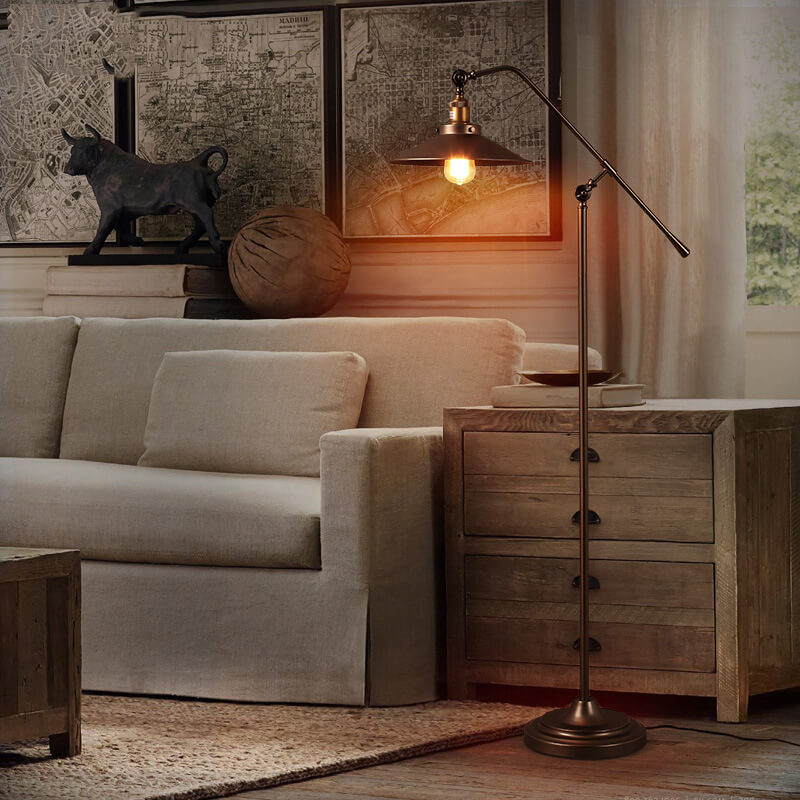 Industrial Bronze Floor Lamp