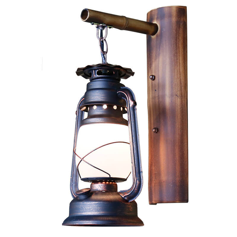 Vintage Horse Lantern Iron 1-Light Wall Sconce