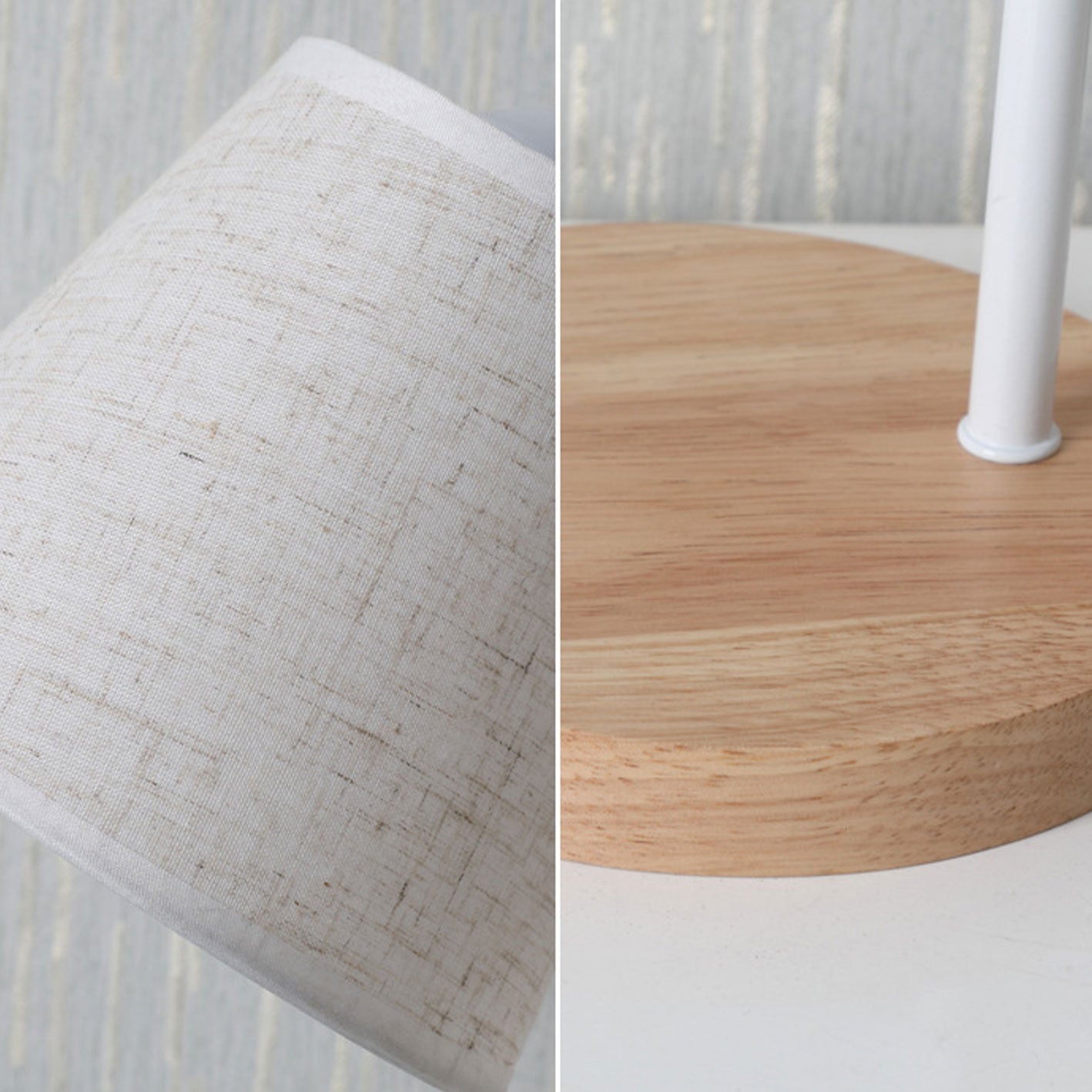Nordic Minimalist Cone Linen Shade Wood Base Table Lamp