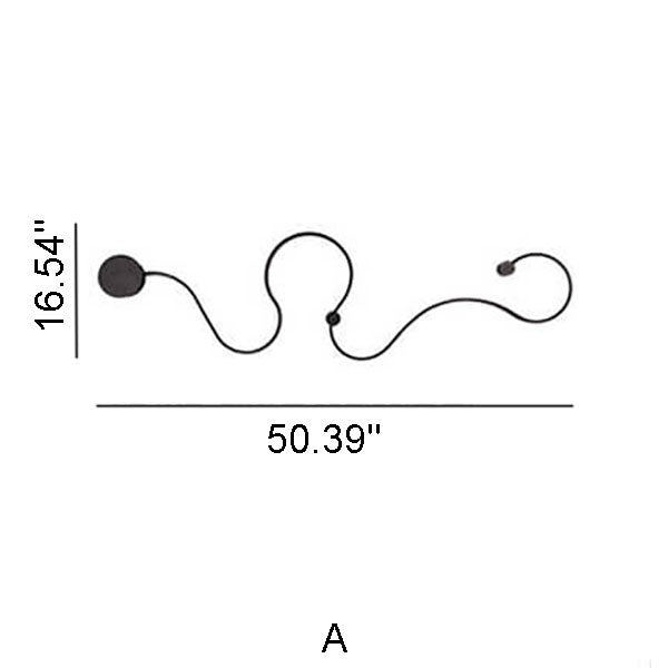 Modern Long Aluminum Snake Shaped Curved Wall Sconce