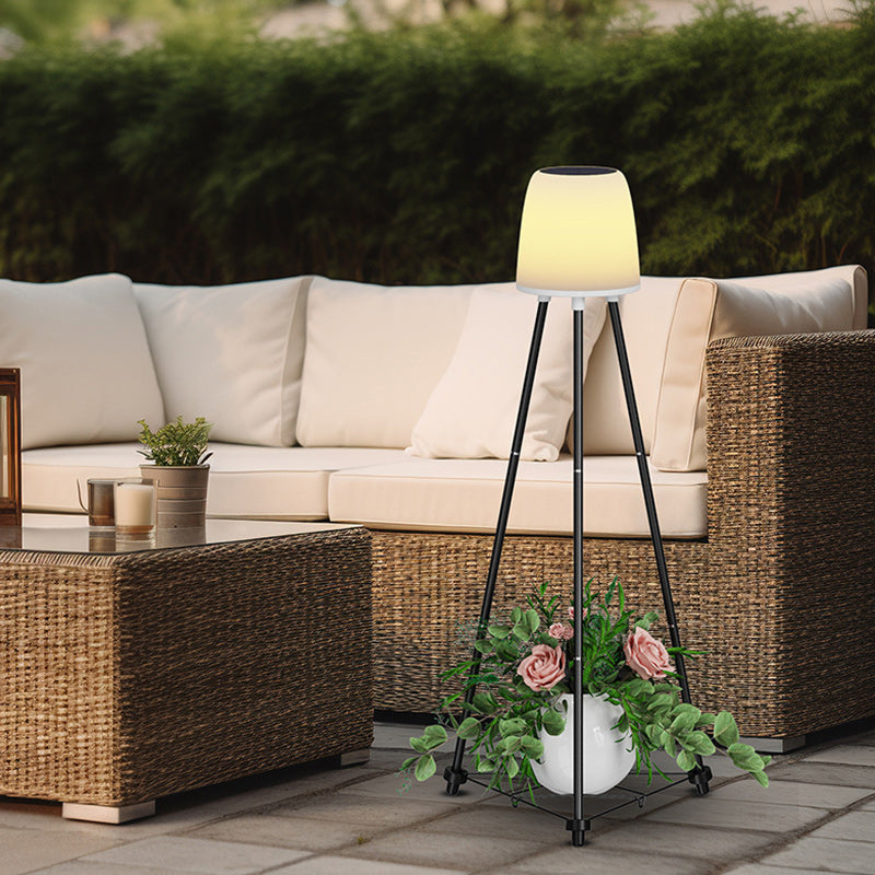 Art Deco White Outdoor Stake Light