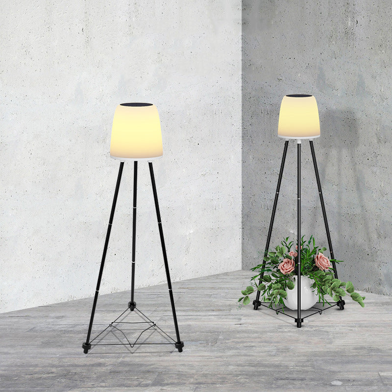Art Deco White Outdoor Stake Light