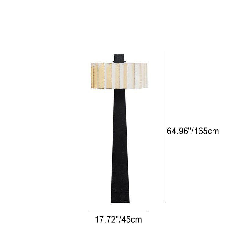 Japanese Black & White 4-Light Floor Lamp