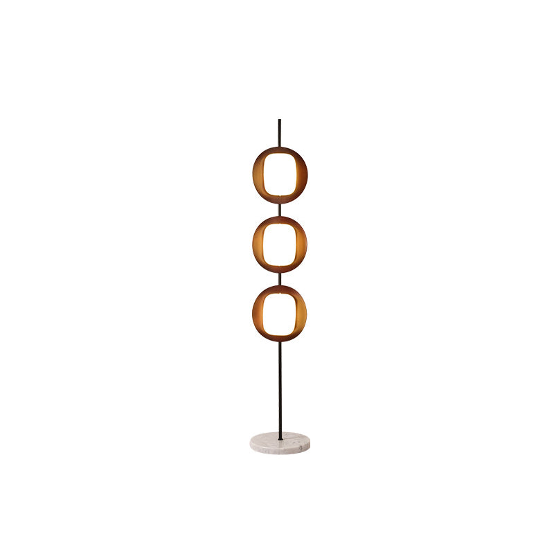 Scandinavian Reddish Brown 3-Light Floor Lamp