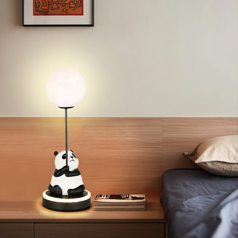 Creative Panda Resin Base PVC Lampshade LED Table Lamp