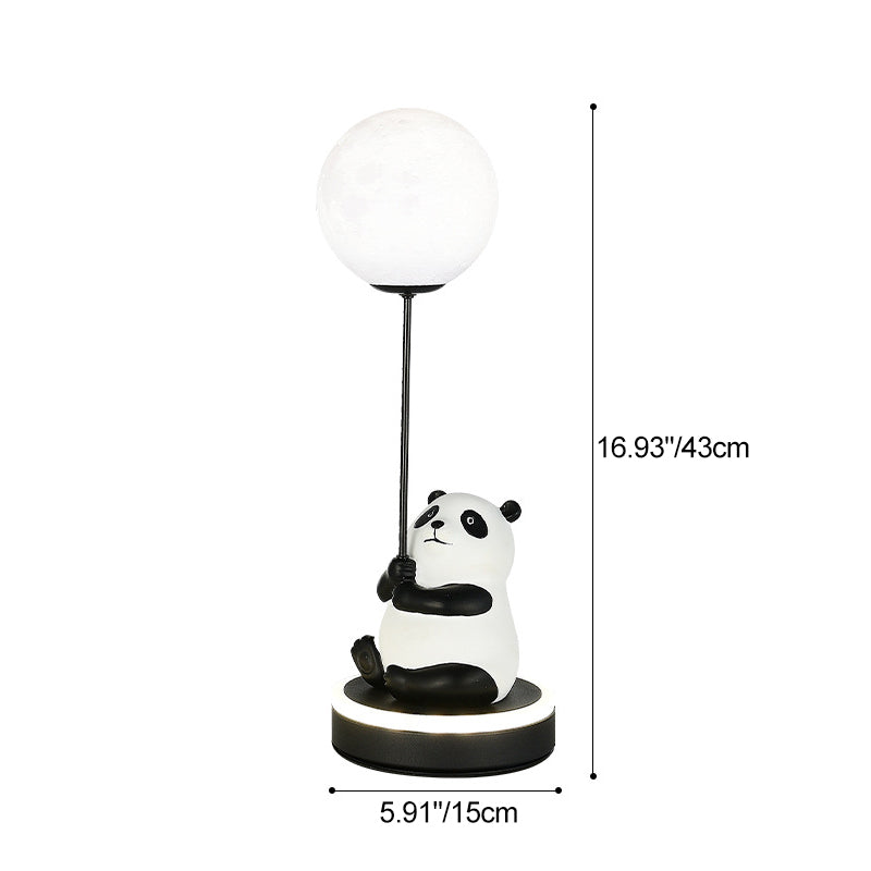 Creative Panda Resin Base PVC Lampshade LED Table Lamp