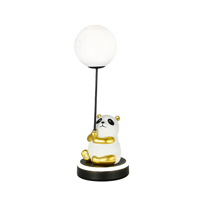 Creative Panda Resin Base PVC Lampshade LED Table Lamp