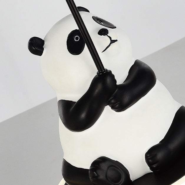 Creative Panda Resin Base PVC Lampshade LED Table Lamp