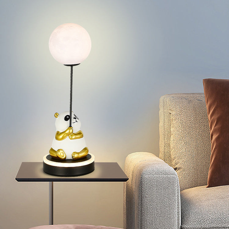Creative Panda Resin Base PVC Lampshade LED Table Lamp