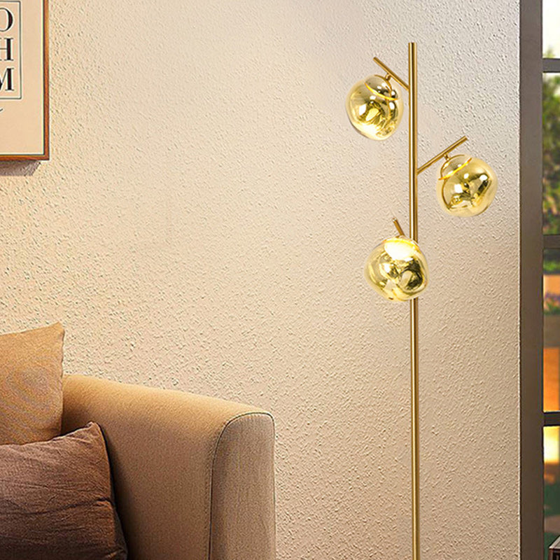 Nordic Chrome 3-Light Floor Lamp