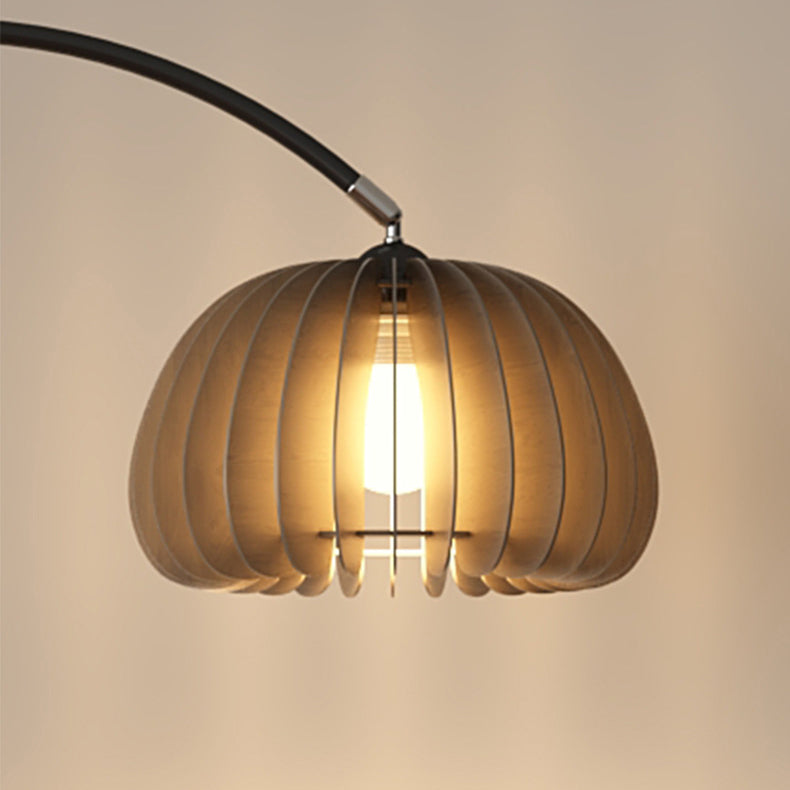 Nordic Walnut Black Floor Lamp