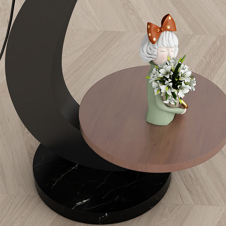 Nordic Walnut Black Floor Lamp