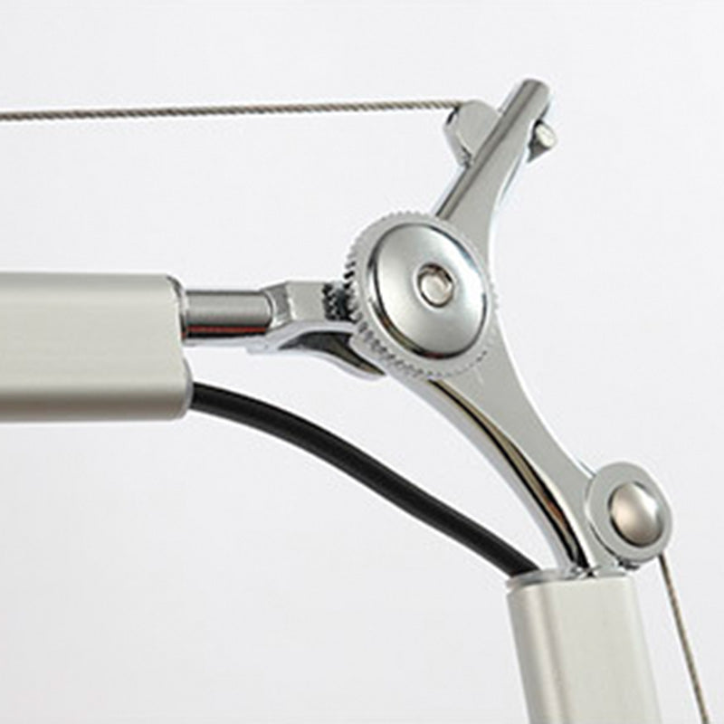 Industrial Silver Metal Floor Lamp