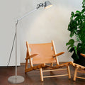Industrial Silver Metal Floor Lamp