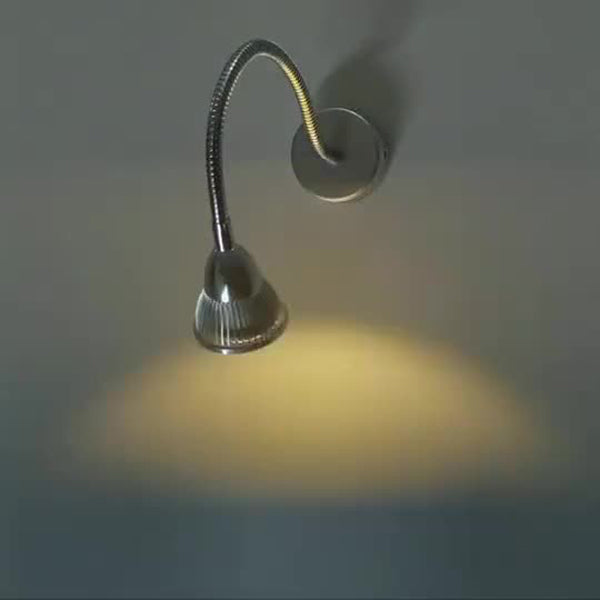 Contemporary Industrial Aluminum Gooseneck Cone Wall Sconce