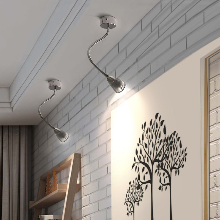 Contemporary Industrial Aluminum Gooseneck Cone Wall Sconce