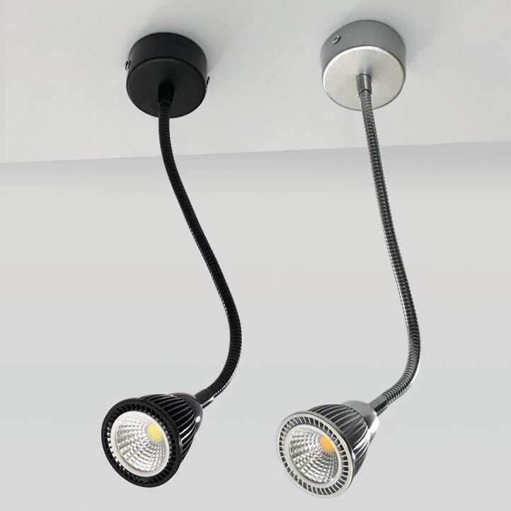 Contemporary Industrial Aluminum Gooseneck Cone Wall Sconce