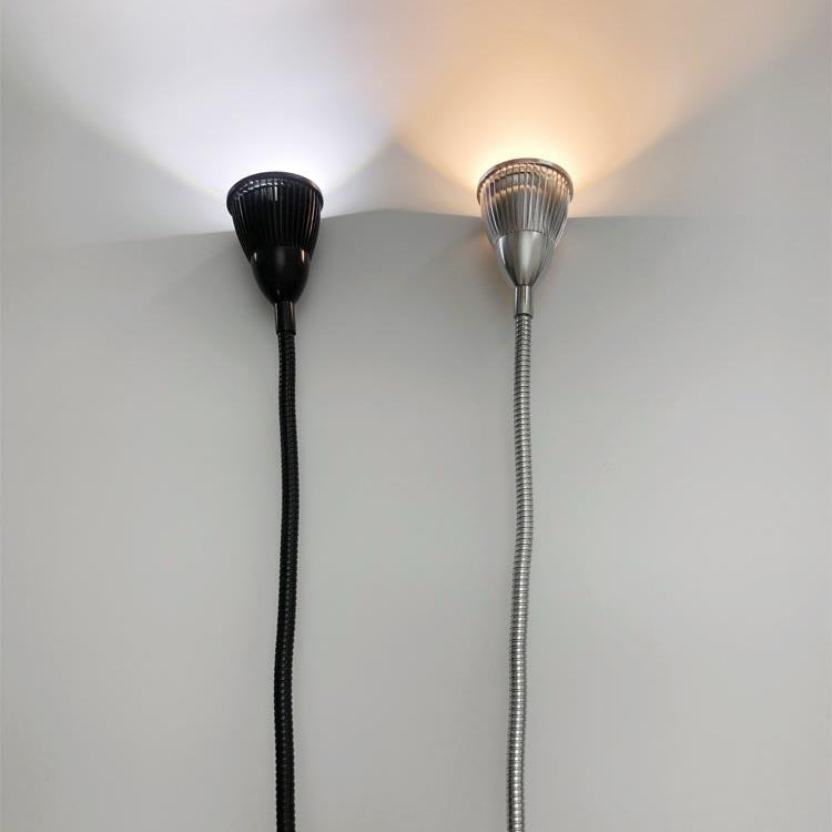 Contemporary Industrial Aluminum Gooseneck Cone Wall Sconce