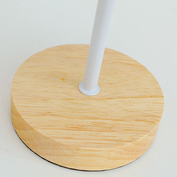 Modern Minimalist Trapezoidal Solid Wood Fabric Table Lamp