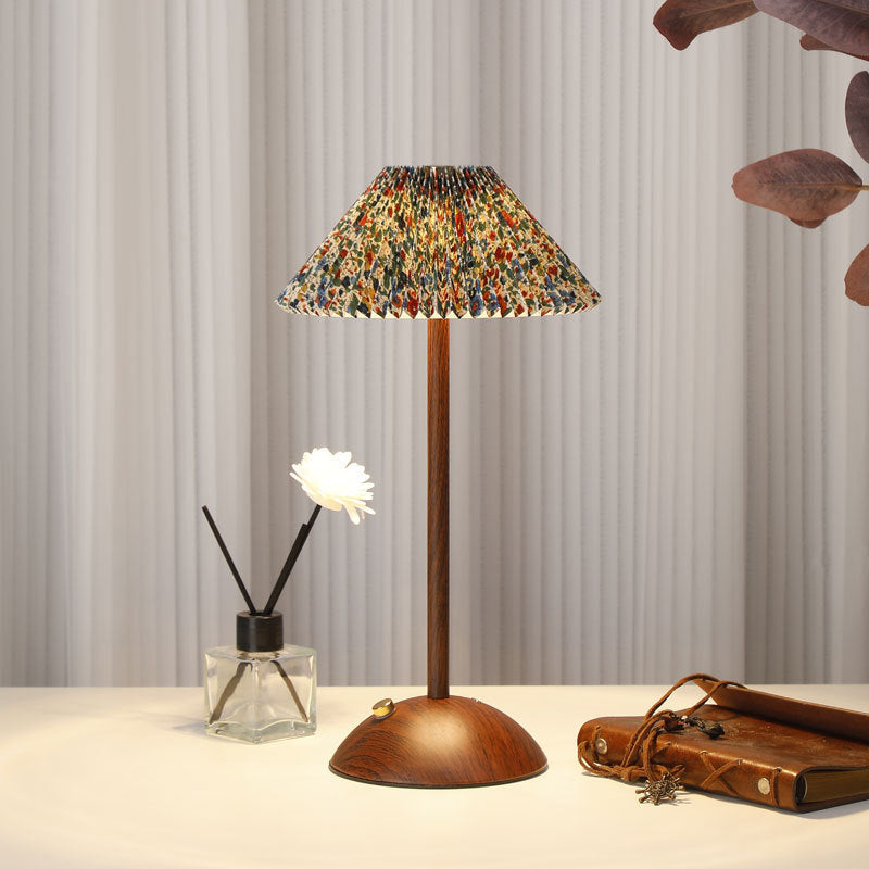 Traditional Vintage Conical Semicircular Base Table Lamp
