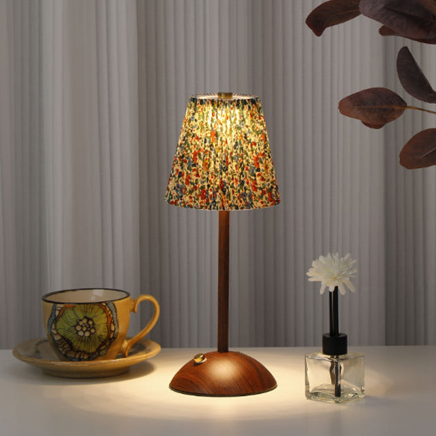 Traditional Vintage Conical Semicircular Base Table Lamp