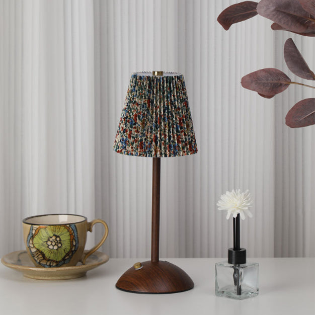 Traditional Vintage Conical Semicircular Base Table Lamp