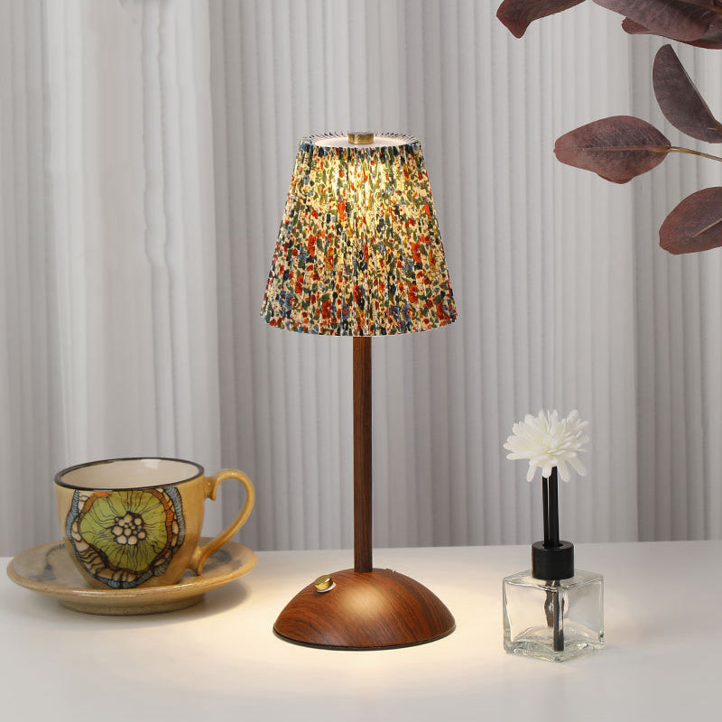 Traditional Vintage Conical Semicircular Base Table Lamp