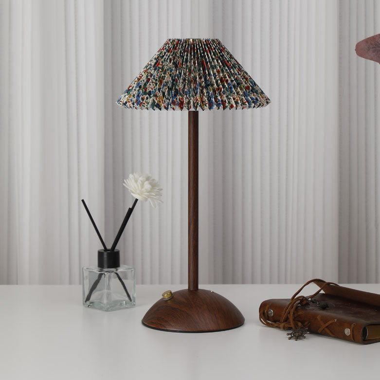 Traditional Vintage Conical Semicircular Base Table Lamp