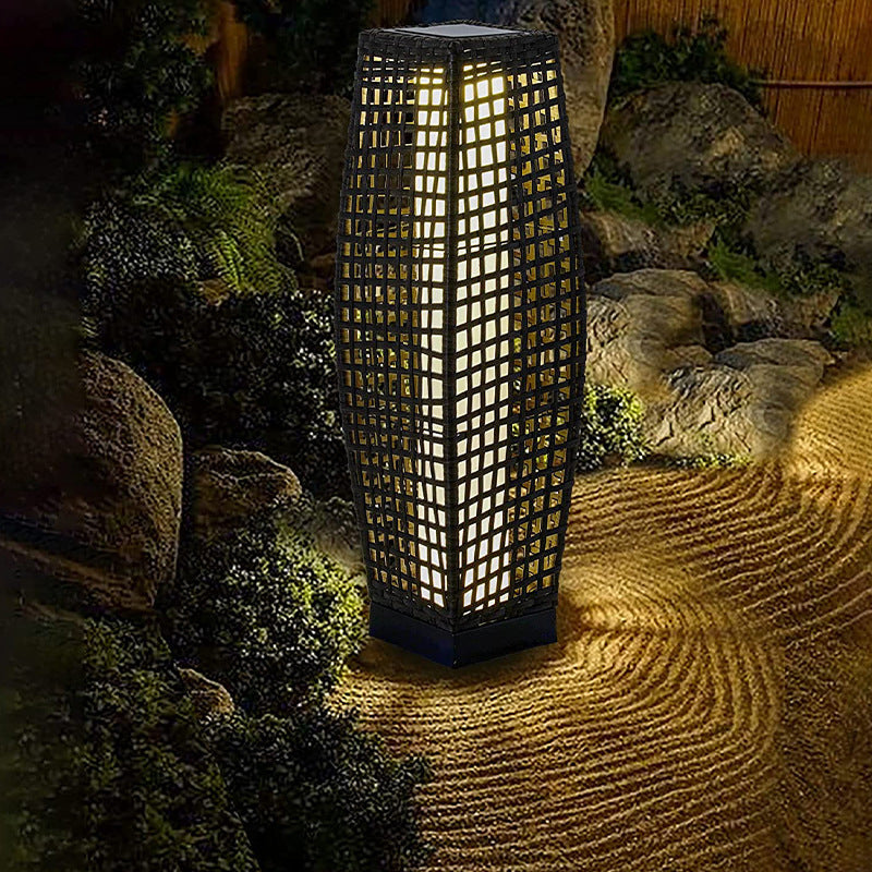 Art Deco Black Outdoor Stake Light