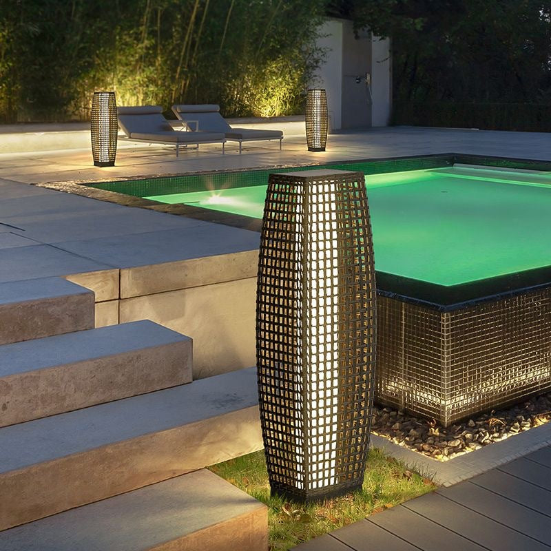 Art Deco Black Outdoor Stake Light