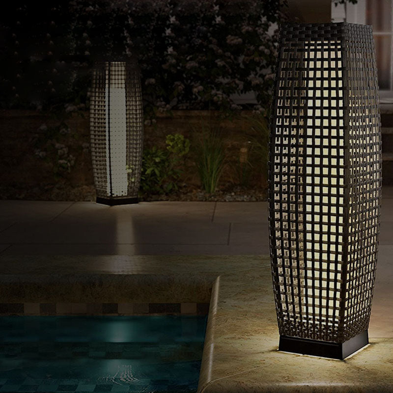 Art Deco Black Outdoor Stake Light