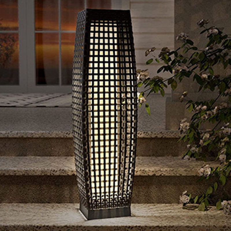 Art Deco Black Outdoor Stake Light