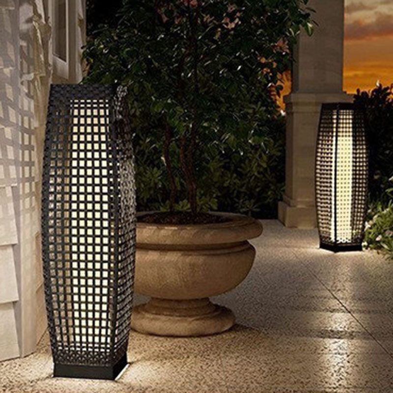 Art Deco Black Outdoor Stake Light