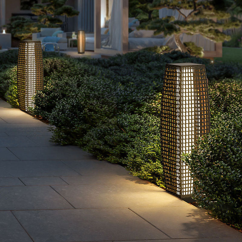 Art Deco Black Outdoor Stake Light