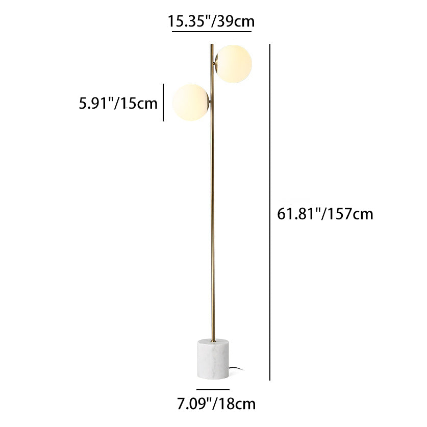 Nordic White 2-Light Floor Lamp