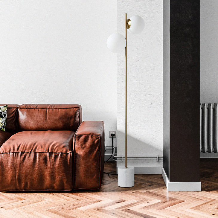 Nordic White 2-Light Floor Lamp