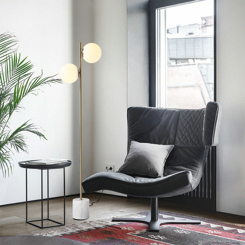 Nordic White 2-Light Floor Lamp