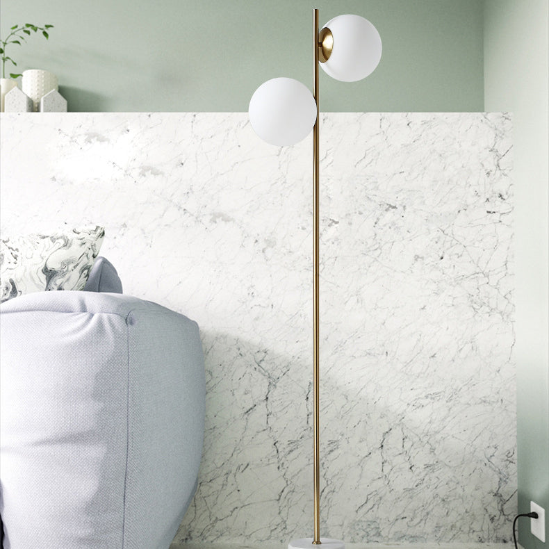 Nordic White 2-Light Floor Lamp